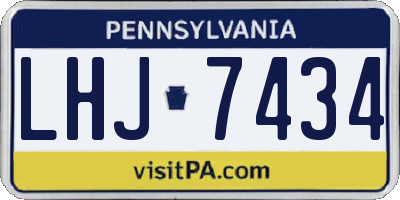 PA license plate LHJ7434