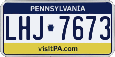 PA license plate LHJ7673