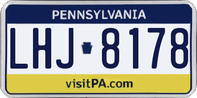 PA license plate LHJ8178