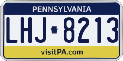 PA license plate LHJ8213