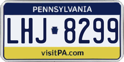 PA license plate LHJ8299