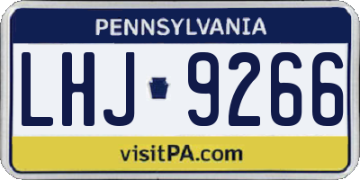 PA license plate LHJ9266