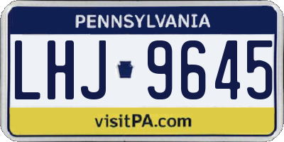 PA license plate LHJ9645
