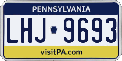 PA license plate LHJ9693