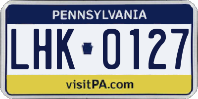 PA license plate LHK0127