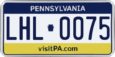 PA license plate LHL0075