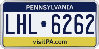 PA license plate LHL6262