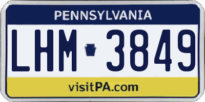 PA license plate LHM3849