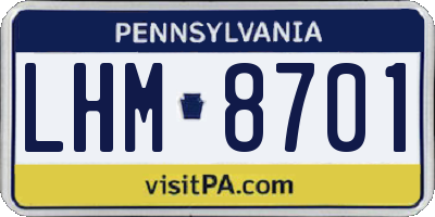 PA license plate LHM8701