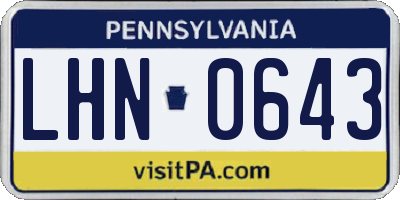 PA license plate LHN0643