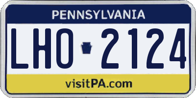 PA license plate LHO2124