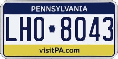 PA license plate LHO8043