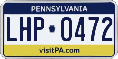 PA license plate LHP0472