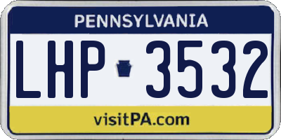PA license plate LHP3532