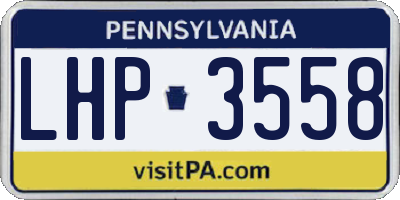 PA license plate LHP3558