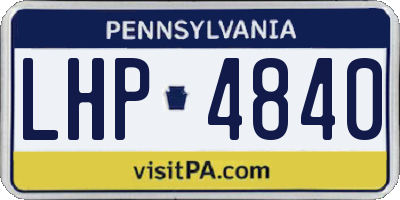 PA license plate LHP4840