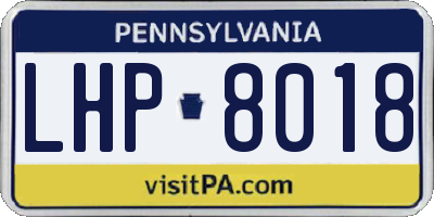 PA license plate LHP8018