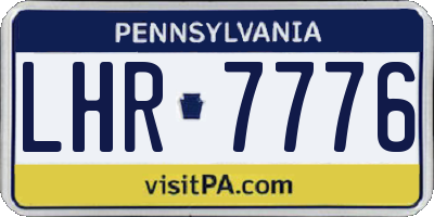 PA license plate LHR7776