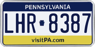 PA license plate LHR8387