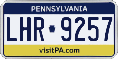 PA license plate LHR9257