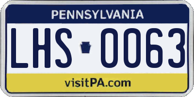 PA license plate LHS0063