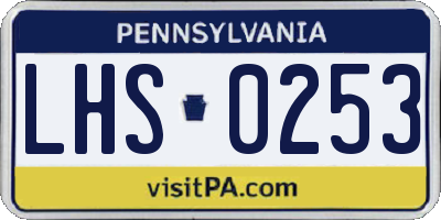 PA license plate LHS0253