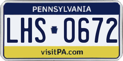 PA license plate LHS0672