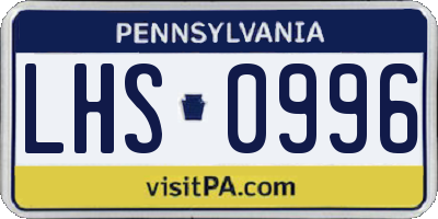 PA license plate LHS0996
