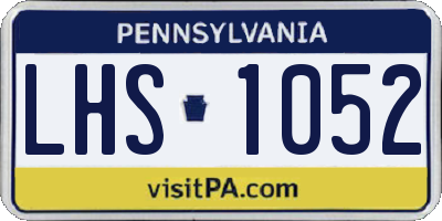 PA license plate LHS1052