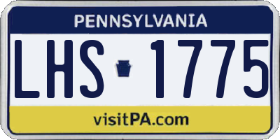PA license plate LHS1775