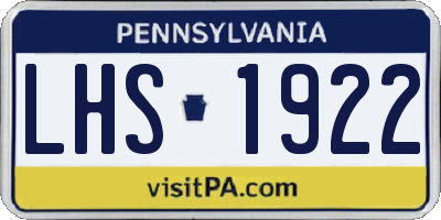 PA license plate LHS1922