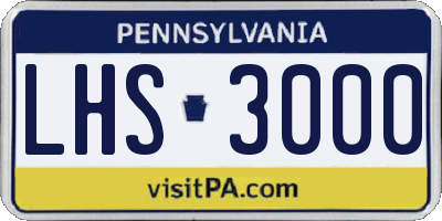 PA license plate LHS3000