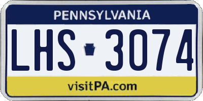 PA license plate LHS3074
