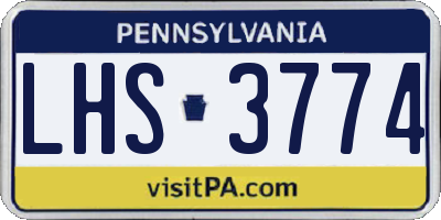 PA license plate LHS3774