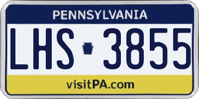PA license plate LHS3855