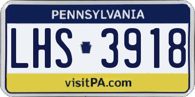 PA license plate LHS3918