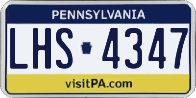 PA license plate LHS4347