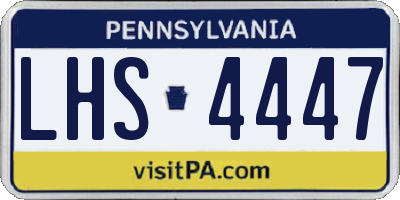 PA license plate LHS4447
