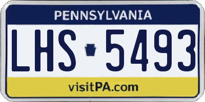PA license plate LHS5493