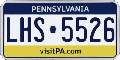PA license plate LHS5526