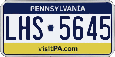 PA license plate LHS5645