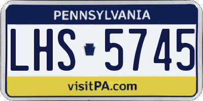 PA license plate LHS5745