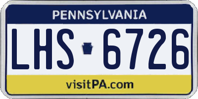 PA license plate LHS6726