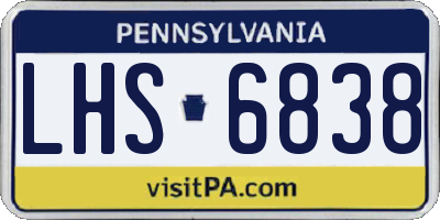 PA license plate LHS6838