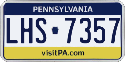 PA license plate LHS7357