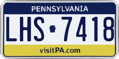 PA license plate LHS7418