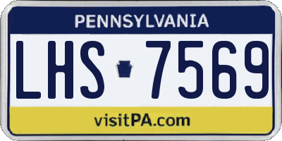PA license plate LHS7569