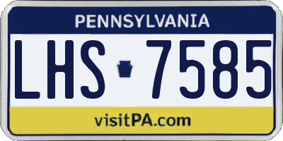 PA license plate LHS7585