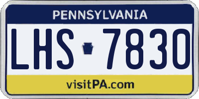 PA license plate LHS7830