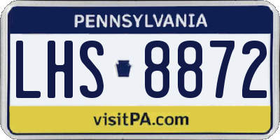 PA license plate LHS8872